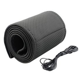 Valódi bőr fűzős kormányvédő – 42 cm