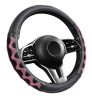 Kunstleder Lenkradschutz 38cm schwarz-pink 203-7P A00153