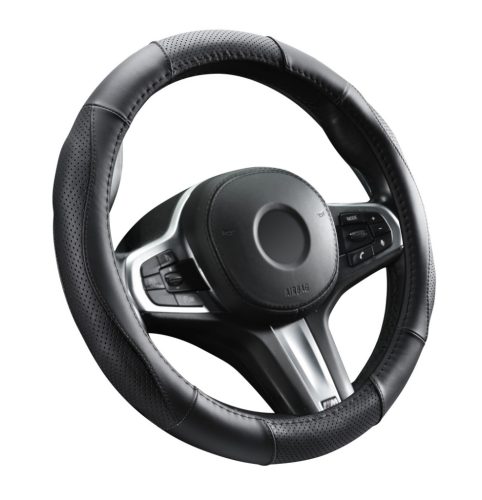 AUTOLIFE 5055BK-DS02 Valódi bőr szellőző lyukacsos  Fekete varrásos  mintával 