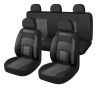 11-teiliges, an 2 Stellen teilbares, universelles Sitzbezug-Set mit Airbag – Schwarz-Weiß 203-3BKW