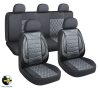 01044 11-teiliges universelles Sitzbezug-Set - 2-fach geteilt, Airbag-kompatibel - schwarz-weiß 203-2BKW