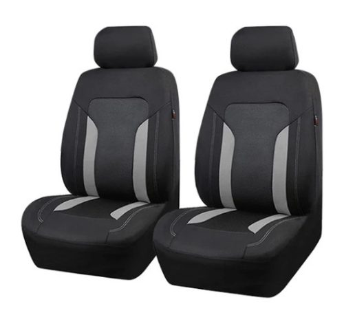 AD9341-2G 2-teiliges universelles Sitzbezug-Set 1+1 mit Airbag und Aufbewahrungstasche – Grau-Schwarz