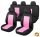 01204 9-teiliges universelles Sitzbezug-Set - 2-fach geteilt, Airbag-kompatibel - pink-schwarz 203-6BP-AZ