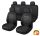 01242 9-teiliges, an 2 Stellen teilbares universelles Sitzbezug-Set mit Airbag – Schwarz-Schwarz 203-6BK-AZ