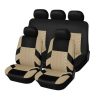 AD9521BE 9-teiliges, an 2 Stellen teilbares, universelles Sitzbezug-Set mit Airbag – Beige-Schwarz