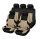 AD9521BE 9-teiliges, an 2 Stellen teilbares, universelles Sitzbezug-Set mit Airbag – Beige-Schwarz