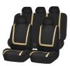 AD9520BG 9-teiliges, an 2 Stellen teilbares, universelles Sitzbezug-Set mit Airbag – Beige-Schwarz