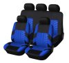 AD9521BL 9-teiliges, an 2 Stellen teilbares, universelles Sitzbezug-Set mit Airbag – Blau-Schwarz