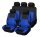 AD9521BL 9-teiliges, an 2 Stellen teilbares, universelles Sitzbezug-Set mit Airbag – Blau-Schwarz