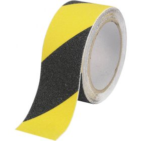 Jelző/csúszásgátló szalag - fekete-sárga - 45m*5cm