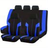 AD9472BL 9-teiliges, an 2 Stellen teilbares, universelles Sitzbezug-Set mit Airbag – Blau-Schwarz