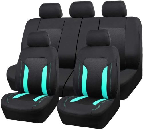 AD9341MT 9-teiliges, teilbares, universelles Sitzbezug-Set mit Airbag und Aufbewahrungstasche – Menthol-Schwarz