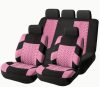 AD9521P 9-teiliges, an 2 Stellen teilbares, universelles Sitzbezug-Set mit Airbag – Pink-Schwarz