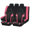 9-teiliges, an 2 Stellen teilbares, universelles Sitzbezug-Set mit Airbag – Pink-Schwarz AD9472P