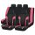 9-teiliges, an 2 Stellen teilbares, universelles Sitzbezug-Set mit Airbag – Pink-Schwarz AD9472P