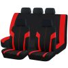 AD9472RD 9-teiliges, an 2 Stellen teilbares, universelles Sitzbezug-Set mit Airbag – Rot-Schwarz