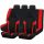 AD9472RD 9-teiliges, an 2 Stellen teilbares, universelles Sitzbezug-Set mit Airbag – Rot-Schwarz