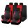 AD9549RD 9-teiliges, an 2 Stellen teilbares, universelles Sitzbezug-Set mit Airbag – Rot-Schwarz