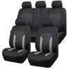 AD9341GR 9-teiliges, teilbares, universelles Sitzbezug-Set mit Airbag und Aufbewahrungstasche – Grau-Schwarz