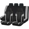 AD9472GR 9-teiliges, an 2 Stellen teilbares, universelles Sitzbezug-Set mit Airbag – Grau-Schwarz