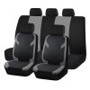 AD9549GR 9-teiliges, an 2 Stellen teilbares, universelles Sitzbezug-Set mit Airbag – Grau-Schwarz