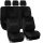 01495 9-teiliges, an 2 Stellen teilbares universelles Sitzbezug-Set mit Airbag – Schwarz-Schwarz