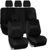 01495 9-teiliges, an 2 Stellen teilbares universelles Sitzbezug-Set mit Airbag – Schwarz-Schwarz