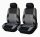 AD9521-2FGR 2-teiliges universelles Sitzbezug-Set 1+1 mit Airbag – Grau-Schwarz