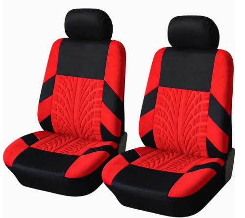 AD9521-2FR 2-teiliges universelles Sitzbezug-Set 1+1 mit Airbag – Rot-Schwarz