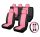 01563 11-teiliges Sitzbezug-Set – Pink-Schwarz, an 2 Stellen teilbares, universelles Sitzbezug-Set mit Airbag