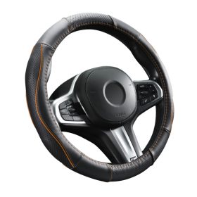   DW-5056OR Valódi bőr kormányvédő szellőző lyukacsos  Narancs betétes mintával 