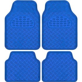   Alumíniumhatású univerzális gumiszőnyeg autóba  4 db-os - Kék A16711-2BL