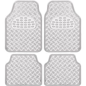   Alumíniumhatású univerzális gumiszőnyeg autóba  4 db-os - Króm A16711-2CH