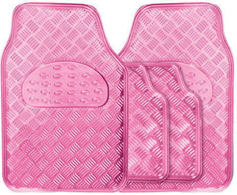 03062 Universal-Gummimatte für Autos, Aluminiumoptik, 4-teilig - Pink
