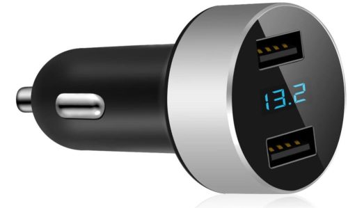 Autós töltő + voltmérő 05USB - 2USB - Quick Charge 3.0 - 12-24V