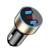 13009 Auto-Ladegerät + Voltmeter 06USB - 2USB - Quick Charge 3.0 - 12-24V - Goldfarben