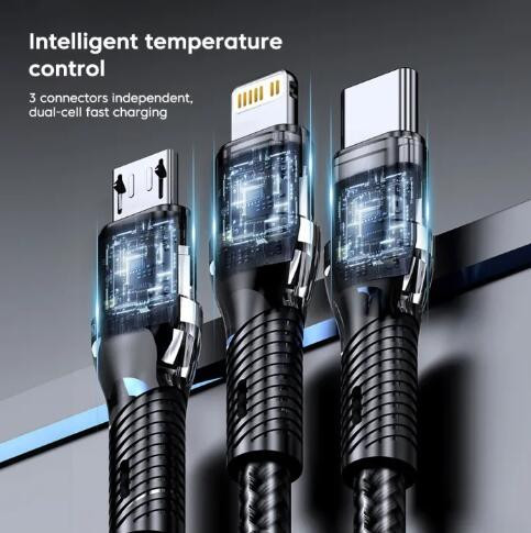 13030 07ACSET Schnellladegerät USB/USB-C + 3-in-1 Ladegerät mit verschiedenen Steckern - 5A 20W 12-24V