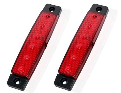 25187 Breitenleuchte 6LED - Rot - E-Kennzeichnung - 12-24V