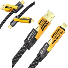    12224 4 az 1-ben 5A 60 W-os többfunkciós töltő és adatkábel, aranyozott 4IN1GOLD