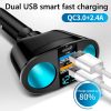 13115 QC3024 Premium-Autoladegerät mit 2 USB-Ports + 2 Zigarettenanzünder + PD