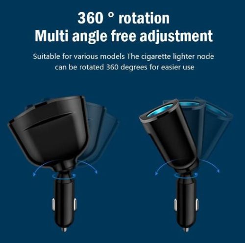 13115 QC3024 Premium-Autoladegerät mit 2 USB-Ports + 2 Zigarettenanzünder + PD