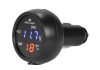 13207 USB-Autoladegerät mit Voltmeter und LCD-Digitalthermometer, Zigarettenanzünder-Anschluss 12/24V