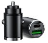 2 portos MAX 100W-os autós gyorstöltő adapter - 12/24V – USB-A + USB-C (PD/QC)
