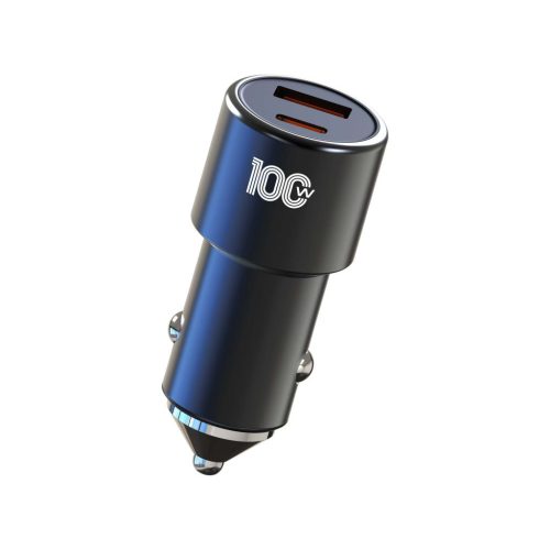  02AC Autós Gyorstöltő 100W – USB & USB-C 12/24V