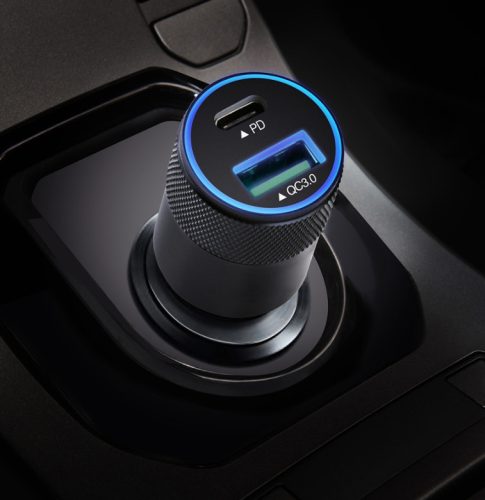 12–24V Szivargyújtós USB 3.1A + Type-C Autós Töltő (15W)