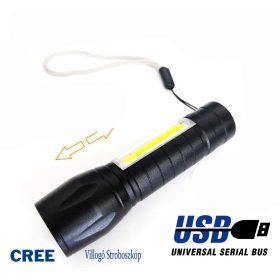   Akkumulátoros LED zseblámpa - USB-ről tölthető 16035W/16963