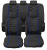 9-teiliges universelles Sitzbezug-Set mit Airbag – Schwarz mit blauen Streifen