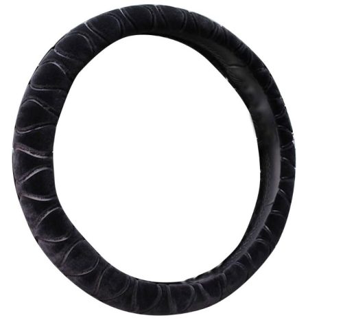 2185BK Fekete plüss kormányvédő 38 cm