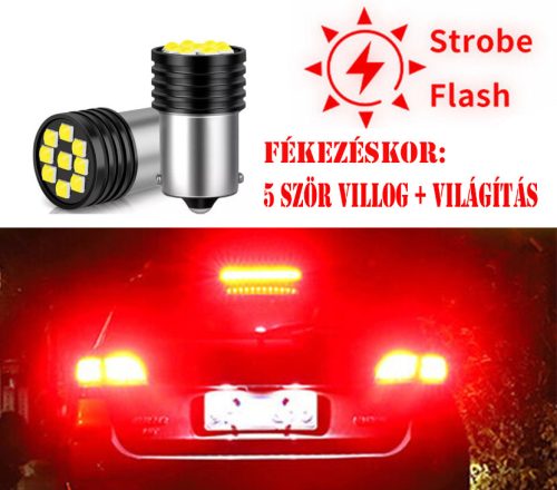 5 X Blinker SMD-1157-9SMD 21/5W - weiß -STROBE- 12V