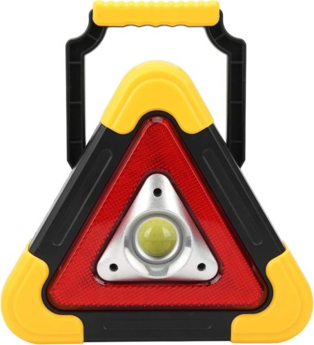 Figyelmeztető háromszög LED lámpa – többfunkciós, napelemes vészjelző, powerbank 16.5x16.5cm